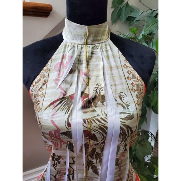 M.K.M Designs Women's Multicolor Polyester Halter Neck Sleeveless Top Blouse M - Picture 2 of 9